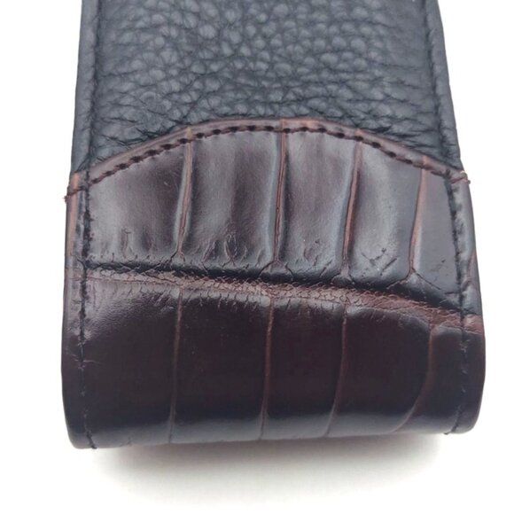 Brighton Two Tone Croc Embossed Leather Phone Case Silverplated Adjustable Strap - Picture 8 of 8